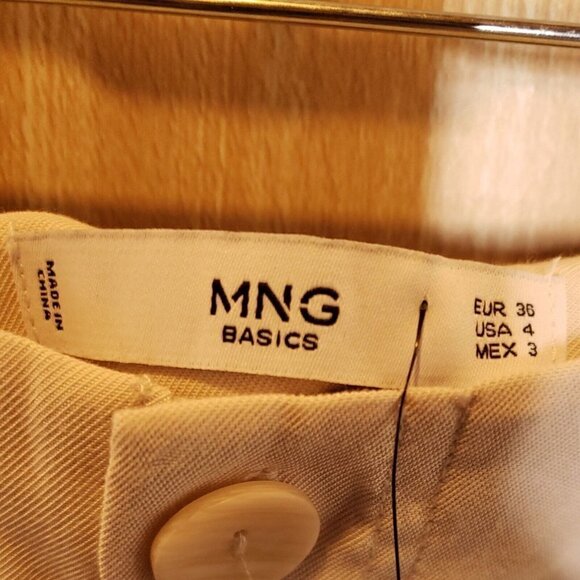 MNG Womens New Light Beige Button Front Dressy Shorts 4 - Picture 6 of 8